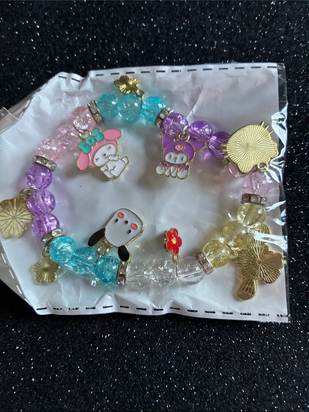 Sanrio Pastel Charm Bracelet with My Melody, Kuromi & Friends